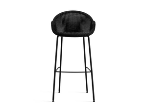 EDGAR - High wicker garden stool with back - Stool by Vincent Sheppard