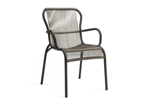 LOOP - Stackable polyethylene fibre garden chair with armrests - Chair by Vincent Sheppard