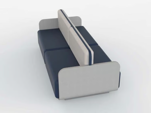 AIR - Fabric bench seating with back - Bench by Viscio Urban Design