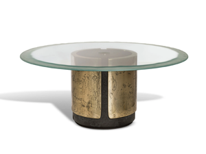 AMOS - Round sandblasted glass dining table - Table by Visionnaire