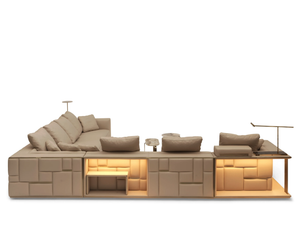 BABYLON RACK - Modular leather sofa - Sofa by Visionnaire