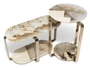 BUTTON - Marble and metal coffee tables - Coffee table by Visionnaire