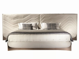CA' FOSCARI - Ebony double bed with upholstered headboard - Bed frame by Visionnaire