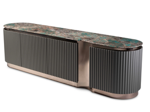 LEONARDO - Steel and wood sideboard with doors - Cabinet by Visionnaire