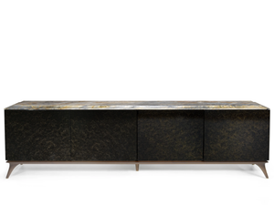 LISBET - Wooden sideboard with marble top - Cabinet by Visionnaire