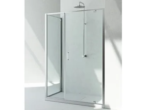 JUNIOR G2+GF - Corner tempered glass shower cabin with hinged door - Door by VISMARAVETRO