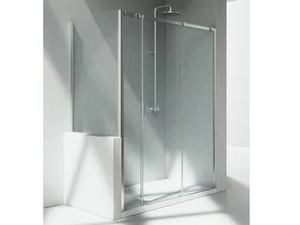 SERIE 8000 C3+CP - Corner crystal shower cabin with sliding door - Door by VISMARAVETRO