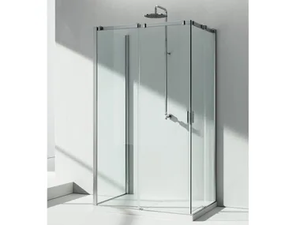 SERIE 8000 CA+CA+CG - Corner crystal shower cabin with sliding door - Door by VISMARAVETRO