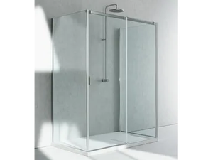 SERIE 8000 CF+CQ+CG - Corner crystal shower cabin with sliding door - Door by VISMARAVETRO