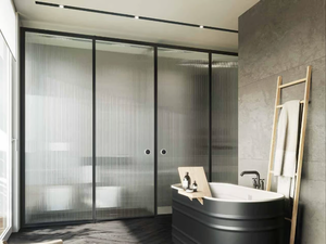 SUITE - Niche glass and aluminium shower cabin with hinged door - Door by VISMARAVETRO