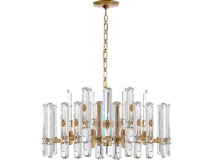 BONNINGTON - Large Chandelier in Polished Nickel with Crystal - Ceiling lamp by Visual Comfort Europe