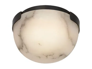 MELANGE - Petite Flush Mount in Bronze with Alabaster Shade - Ceiling lamp by Visual Comfort Europe