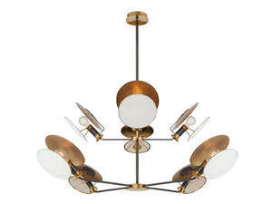 OSIRIS - Large Reflector Chandelier in Bronze and Hand-Rubbed - Ceiling lamp by Visual Comfort Europe