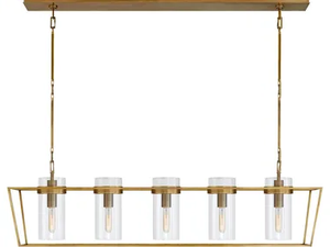 PRESIDIO LARGE LINEAR - Brass pendant lamp - Ceiling lamp by Visual Comfort Europe