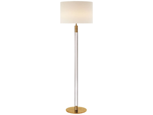 RIGA - Metal and glass floor lamp with linen shade - Floor lamp by Visual Comfort Europe
