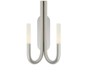 ROUSSEAU - Double Wall Sconce in Polished Nickel with Etched Crystal - Wall lamp by Visual Comfort Europe
