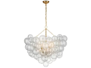 Talia - Grande Chandelier in Gild with Clear Swirled Glass - Ceiling lamp by Visual Comfort Europe