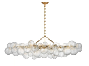 Talia - Large Linear Chandelier in Plaster White with Clear Glass - Ceiling lamp by Visual Comfort Europe