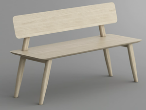 AETAS - Solid wood bench with back - Bench by Vitamin Design