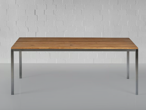 NOJUS - Stainless steel and wood table - Table by Vitamin Design