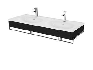EQUAL - Double wall-mounted vanity unit with towel rail - Washbasin cabinet by VitrA Bathrooms