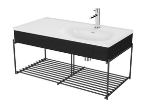 EQUAL - Single wall-mounted vanity unit with towel rail - Washbasin cabinet by VitrA Bathrooms