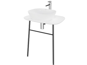 PLURAL LOW - Low ceramic console sink - Washbasin cabinet by VitrA Bathrooms