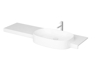 VOYAGE VANITY - Rectangular ceramic washbasin with integrated countertop - Washbasin by VitrA Bathrooms