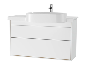 VOYAGE WITH CERAMIC VANITY - Wall-mounted wooden vanity unit with drawers - Washbasin cabinet by VitrA Bathrooms