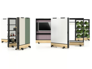 DANCING WALL - Freestanding steel and wood office screen with casters - Screens by Vitra