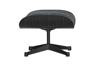EAMES LOUNGE OTTOMAN BLACK VERSION - With 4-spoke base leather footstool - Pouf by Vitra