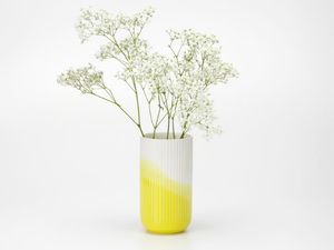 HERRINGBONE VASE RIBBED - Ceramic vase - Styling by Vitra