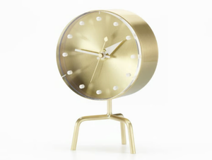 TRIPOD CLOCK - Table-top brass clock - Styling by Vitra
