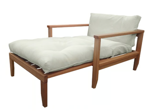 EDERA - Japanese style wooden armchair with footstool - Armchair by Vivere Zen