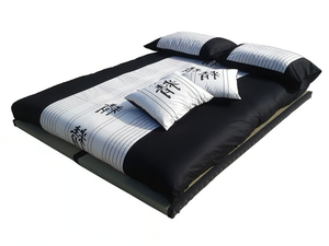 KANJI - Cotton duvet cover with graphic pattern - Furniture accessories by Vivere Zen