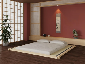 KORO - Tatami solid wood double bed - Bed frame by Vivere Zen
