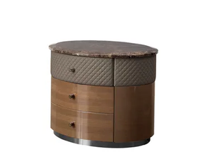 DAGMAR - Oval bedside table with drawers - Side table by VOLPI