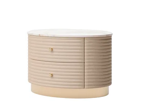 ELLIS - Oval bedside table with drawers - Side table by VOLPI