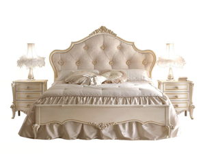 MICHELANGELO - Double bed with upholstered headboard - Bed frame by VOLPI