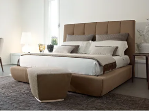 ROBERT - Upholstered fabric headboard - Bed frame by VOLPI