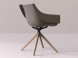 MANTA - Trestle-based wooden garden chair with armrests - Chair by VONDOM