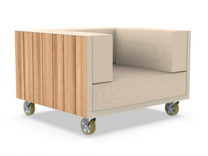 VINEYARD - Aluminium and wood garden armchair with armrests - Armchair by VONDOM