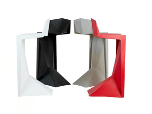 VOXEL - High polypropylene stool with back - Stool by VONDOM