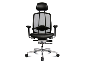 ALUMEDIC LIMITED - Leather office chair with castors with 5-Spoke base - Office Chair by Wagner