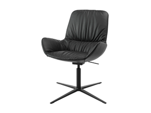 W-CLUB LOW - Swivel with 4-spoke base chair with armrests - Chair by Wagner
