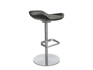 W-CLUB - Swivel leather stool with footrest - Stool by Wagner