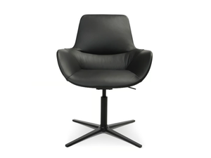 W-CLUB - Swivel with 4-spoke base chair with armrests - Chair by Wagner