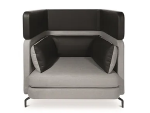 W-LOUNGE ONE SEATER HIGH - Fabric armchair high-back - Armchair by Wagner