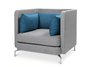 W-LOUNGE ONE SEATER LOW - Fabric armchair with armrests - Armchair by Wagner