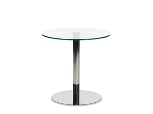 W-TABLE - Round glass and steel coffee table - Coffee table by Wagner